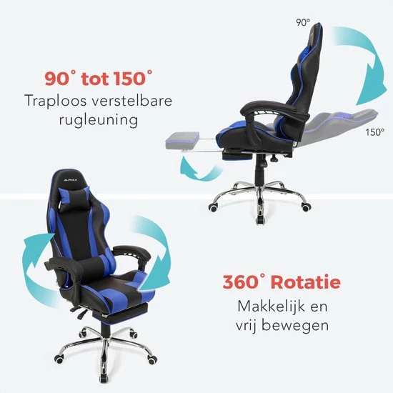 Beste recensies van 😉 LifeGoods AlphaX Gamestoel - Bureaustoel Met Voetsteun - Verstelbaar - Kunstleer - Zwart/Blauw 🌟 4 Beste recensies van 😉 LifeGoods AlphaX Gamestoel - Bureaustoel Met Voetsteun - Verstelbaar - Kunstleer - Zwart/Blauw 🌟 - Afbeelding 4