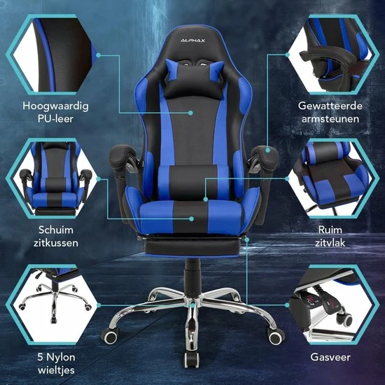 Beste recensies van 😉 LifeGoods AlphaX Gamestoel - Bureaustoel Met Voetsteun - Verstelbaar - Kunstleer - Zwart/Blauw 🌟 5 Beste recensies van 😉 LifeGoods AlphaX Gamestoel - Bureaustoel Met Voetsteun - Verstelbaar - Kunstleer - Zwart/Blauw 🌟 - Afbeelding 5