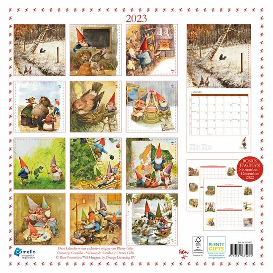 Gloednieuw 𧨠Plenty Gifts Kalender - 2023 - Rien Poortvliet - Kabouter - 30x30cm π 2 Gloednieuw 𧨠Plenty Gifts Kalender - 2023 - Rien Poortvliet - Kabouter - 30x30cm π - Afbeelding 2