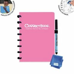 Korting ✨ Whiteboard Notitieblok / Schrift - Correctbook - A5 - Gelijnd - Roze 😉
