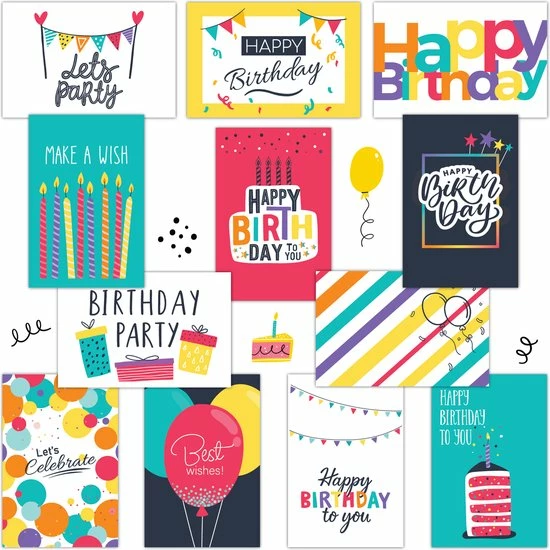 Beste Verkoop 🔥 Partizzle® Partizzle 36x Leuke Verjaardagskaarten Met Envelop Set - Wenskaarten Versturen - Man Vrouw - Verjaardag Ansichtkaarten - 15x10 Cm 💯 1 Beste Verkoop 🔥 Partizzle® Partizzle 36x Leuke Verjaardagskaarten Met Envelop Set - Wenskaarten Versturen - Man Vrouw - Verjaardag Ansichtkaarten - 15x10 Cm 💯
