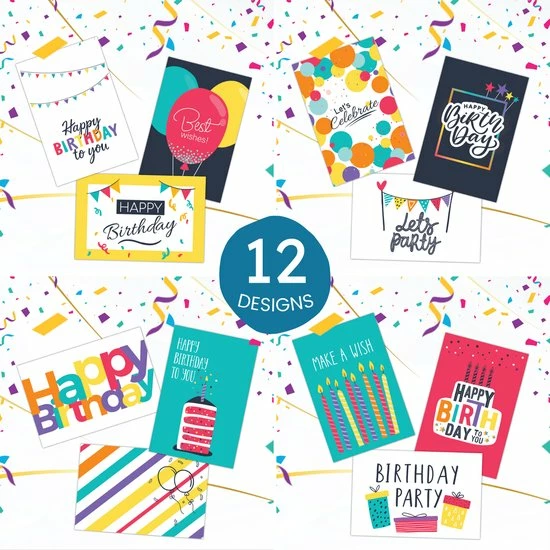 Beste Verkoop 🔥 Partizzle® Partizzle 36x Leuke Verjaardagskaarten Met Envelop Set - Wenskaarten Versturen - Man Vrouw - Verjaardag Ansichtkaarten - 15x10 Cm 💯 6 Beste Verkoop 🔥 Partizzle® Partizzle 36x Leuke Verjaardagskaarten Met Envelop Set - Wenskaarten Versturen - Man Vrouw - Verjaardag Ansichtkaarten - 15x10 Cm 💯 - Afbeelding 6