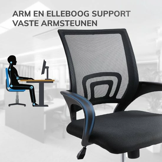 Coupon ๐ ACAZA Bureaustoel Met Armsteunen - In Hoogte Verstelbaar - Met Wielen - Zwart ๐งจ 4 Coupon ๐ ACAZA Bureaustoel Met Armsteunen - In Hoogte Verstelbaar - Met Wielen - Zwart ๐งจ - Afbeelding 4