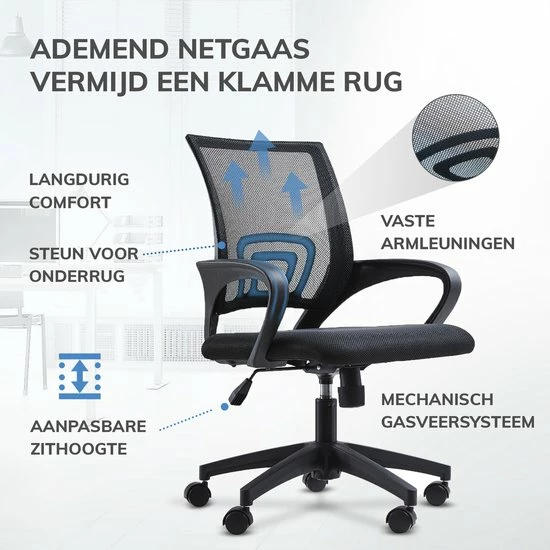 Coupon ๐ ACAZA Bureaustoel Met Armsteunen - In Hoogte Verstelbaar - Met Wielen - Zwart ๐งจ 7 Coupon ๐ ACAZA Bureaustoel Met Armsteunen - In Hoogte Verstelbaar - Met Wielen - Zwart ๐งจ - Afbeelding 7