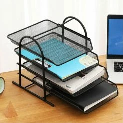 Goedkoopste ✔️ Merkloos Bureau Organizer - Bureau Accessoires - Bureaubrievenbak - 4 Laden - Metaal - Zwart - Able & Borret ❤️ -Crafts&Co winkel 550x550 616