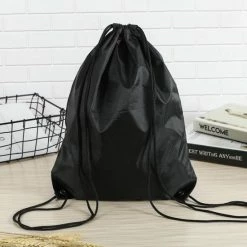 Goedkoopste 🔥 Merkloos Gymtas Met Rijgkoord - Nylon Rugzakjes – Nylon Rugzak – Zwart 🛒