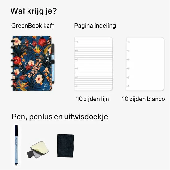 Aanbiedingen ⭐ Greenstory - GreenBook Uitwisbaar Notitieboek - Lijn & Blanco - Blooming Blue 👏 5 Aanbiedingen ⭐ Greenstory - GreenBook Uitwisbaar Notitieboek - Lijn & Blanco - Blooming Blue 👏 - Afbeelding 5