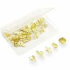 Groothandel 🔔 QY Punaises Voor Prikbord Of Memobord - Set Van 30 Pushpins - Flamingo/cactus Goud 💯