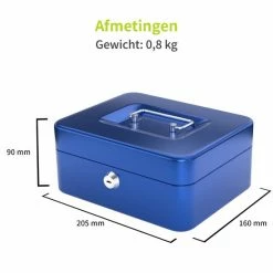 Aanbiedingen ⌛ ACROPAQ Geldkistje - Geldkist Met Sleutel, 20 X 16 X 9 Cm, Metaal - Geldkluis - Blauw 🌟 -Crafts&Co winkel 550x550 774