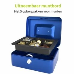Aanbiedingen ⌛ ACROPAQ Geldkistje - Geldkist Met Sleutel, 20 X 16 X 9 Cm, Metaal - Geldkluis - Blauw 🌟 -Crafts&Co winkel 550x550 778