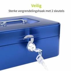 Aanbiedingen ⌛ ACROPAQ Geldkistje - Geldkist Met Sleutel, 20 X 16 X 9 Cm, Metaal - Geldkluis - Blauw 🌟 -Crafts&Co winkel 550x550 779