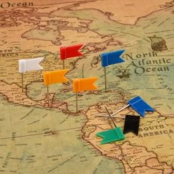 Korting 😍 QY Punaises Voor Prikbord Memobord Of Wereldkaart - Set Van 100 Pushpins - Vlaggetjes In 7 Kleuren 🎉 -Crafts&Co winkel 550x550 794