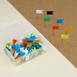 Korting 😍 QY Punaises Voor Prikbord Memobord Of Wereldkaart - Set Van 100 Pushpins - Vlaggetjes In 7 Kleuren 🎉 -Crafts&Co winkel 550x550 795