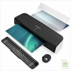 Beste deal 🌟 ACROPAQ Lamineerapparaat A3 - Set Met 200 Lamineerhoezen, Papiersnijder, Hoeksnijder - Lamineermachine - AL390 🔥