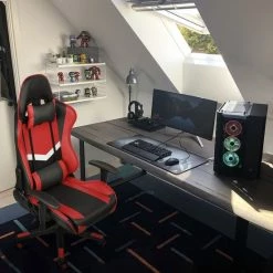 Uitgang 🌟 Seven Comfort - Game Stoel - Gaming Stoel - Gaming Chair - Zwart - Bureaustoel Met Nekkussen & Verstelbaar Rugkussen - Instelbare Zithoogte 🤩 -Crafts&Co winkel 550x550 885