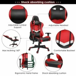 Uitgang 🌟 Seven Comfort - Game Stoel - Gaming Stoel - Gaming Chair - Zwart - Bureaustoel Met Nekkussen & Verstelbaar Rugkussen - Instelbare Zithoogte 🤩 -Crafts&Co winkel 550x550 886