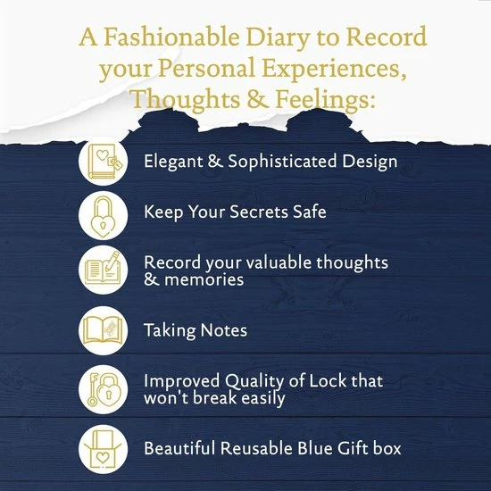 Goedkoop 😉 Victoria's Journals - Dagboek Met Slot En Sleutel - Hush-Hush My Secret Diary W/ Heart Lock - Premium Vegan Leer Dagboek - Hardcover - 320 Pagina's Premium Papier - 13 X 18 Cm (Blauw) 🎁 10 Goedkoop 😉 Victoria's Journals - Dagboek Met Slot En Sleutel - Hush-Hush My Secret Diary W/ Heart Lock - Premium Vegan Leer Dagboek - Hardcover - 320 Pagina's Premium Papier - 13 X 18 Cm (Blauw) 🎁 - Afbeelding 10