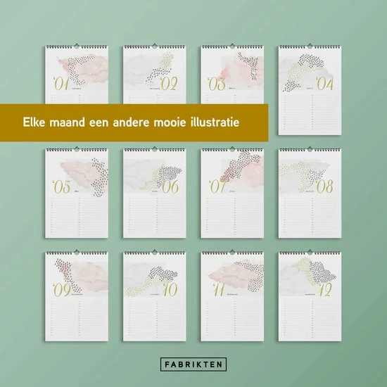 Aanbiedingen ✔️ Fabrikten Verjaardagskalender - Waterverf - Roze/Grijs/Goud - A4 🎁 4 Aanbiedingen ✔️ Fabrikten Verjaardagskalender - Waterverf - Roze/Grijs/Goud - A4 🎁 - Afbeelding 4