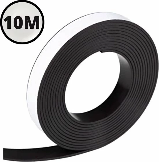 Goedkoop 😍 Nassauproducts® - Magneetband Met Plakstrip - 10 Meter Lang - Magneetstrip - Magneet Tape - Zelfklevend - Zwart 🛒 1 Goedkoop 😍 Nassauproducts® - Magneetband Met Plakstrip - 10 Meter Lang - Magneetstrip - Magneet Tape - Zelfklevend - Zwart 🛒