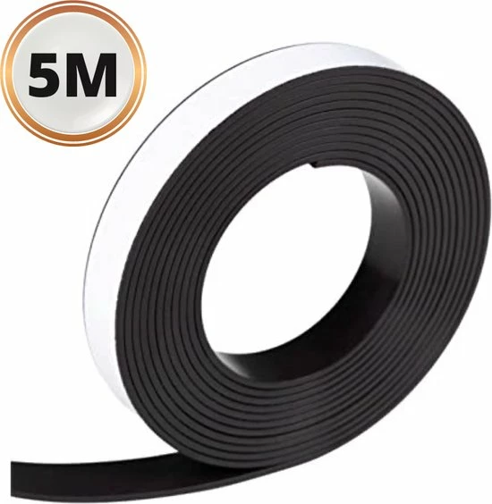Korting 😉 Nassauproducts® - Magneetband Met Plakstrip - 5 Meter Lang - Magneetstrip - Magneet Tape - Zelfklevend - Zwart ⭐ 1 Korting 😉 Nassauproducts® - Magneetband Met Plakstrip - 5 Meter Lang - Magneetstrip - Magneet Tape - Zelfklevend - Zwart ⭐