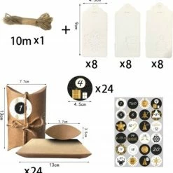 Korting 🛒 Novity® Adventskalender Zelf Vullen - Voor Vrouwen/mannen - Adventskalender Leeg - Zakjes - Incl. Touw & Accessoires - Decoratie Slinger 🥰 -Crafts&Co winkel 550x565 3
