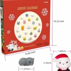 Coupon 💯 A.K.A. Adventskalender 2022 - 24 Mochi Squishies – Met Kerstman - Elke Dag Nieuwe Verrassingen – Schattig - Leuk Voor Kerstmis - 24 Stuks 🤩 -Crafts&Co winkel 550x570