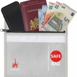 Aanbiedingen 💯 Hittebestendige Zak - Brandzak - Veilige Documentenhouder – Vuurzak - Geldzak - Brandvertragende LiPo Bag – Small - Qwality 🥰