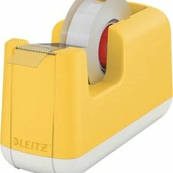 Promo ⭐ Leitz Cosy Plakbandhouder - Plakband Dispenser Inclusief Plakband - Ideaal Voor Thuiskantoor/Thuiswerken - Warm Geel 💯