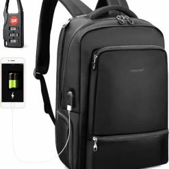 Top 10 🤩 Tigernu Pro Laptop Rugzak T/m 15,6 Inch –waterafstotend – Anti Diefstal – 27 Liter - Zwart - Inclusief Regenhoes En Cijferslot 🔔