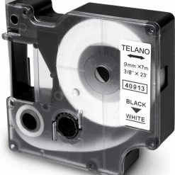 Goedkoopste 🧨 TELANO® Plastic Labels D1 40913 Voor Dymo LabelManager - Zwart Op Wit - 9 Mm X 7 M - S0720680 Label Tape - 1 Stuk 🤩