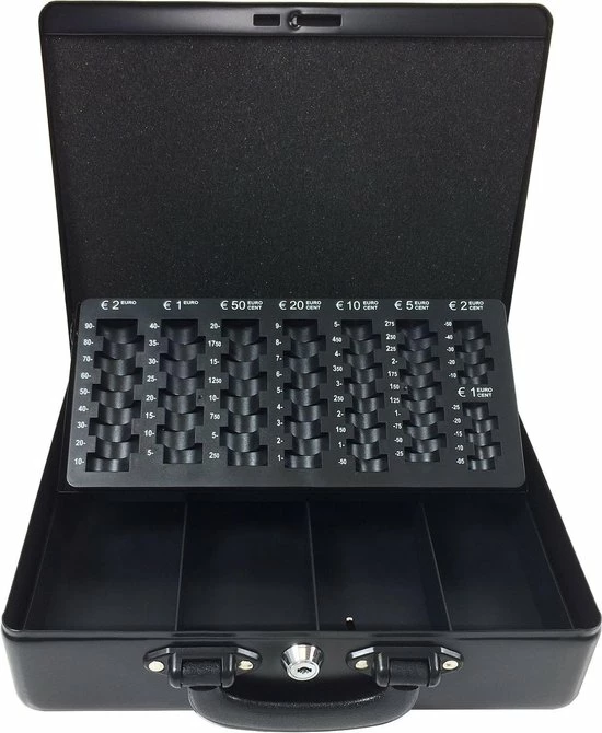 Gloednieuw ✨ ACROPAQ Geldkistje - Premium, Geldkist Groot Met Sleutel, 30 X 25 X 9 Cm - Geldkluis Met Muntsorteerder - Zwart - AGE300K ✨ 11 Gloednieuw ✨ ACROPAQ Geldkistje - Premium, Geldkist Groot Met Sleutel, 30 X 25 X 9 Cm - Geldkluis Met Muntsorteerder - Zwart - AGE300K ✨ - Afbeelding 11