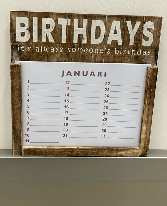 Korting β¨ Geen Woodart Verjaardagskalender Hout Naturel 30x29 Verjaardag Kalender π₯ 2 Korting β¨ Geen Woodart Verjaardagskalender Hout Naturel 30x29 Verjaardag Kalender π₯ - Afbeelding 2