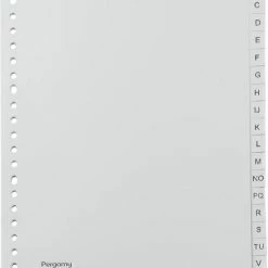 Promo 😉 Pergamy Tabbladen, Ft A4, 23-gaatsperforatie, Grijze PP, A-Z 🔥