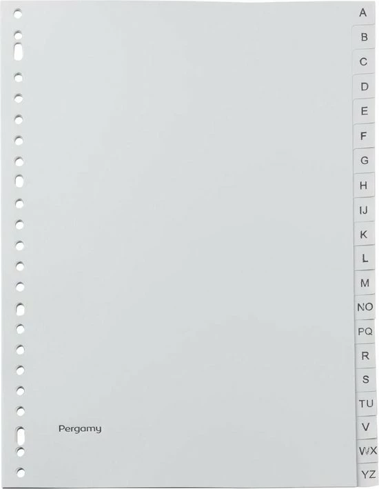 Promo π Pergamy Tabbladen, Ft A4, 23-gaatsperforatie, Grijze PP, A-Z π₯ 1 Promo π Pergamy Tabbladen, Ft A4, 23-gaatsperforatie, Grijze PP, A-Z π₯