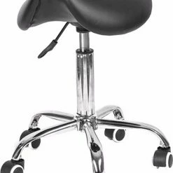 Begroting 🧨 Basic Zadelkruk - Kapperskruk - Tabouret - Op Hoogte Instelbaar - Min. 62 Cm - Max. 75 Cm - Zwart 🥰