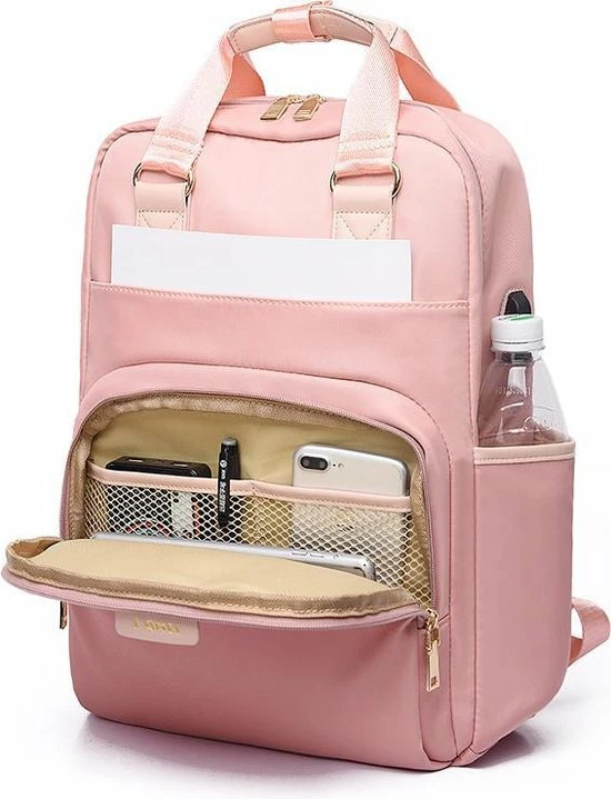 Aanbiedingen 🎁 ZILOU® Rugzak - 20-35 Liter - 15,6" Laptopvak - Anti-Diefstal - Roze ✨ 8 Aanbiedingen 🎁 ZILOU® Rugzak - 20-35 Liter - 15,6" Laptopvak - Anti-Diefstal - Roze ✨ - Afbeelding 8