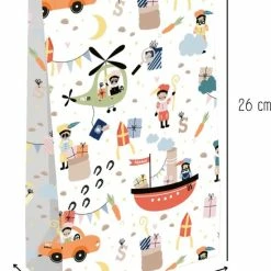Flash-uitverkoop ⭐ Merkloos Sinterklaas Rood Inpakpapier Cadeaupapier 46-delige Inpakset - Meerkleurig - Stickers Blokbodemzakken Cadeaulint Stafjes Inpakken 🧨 -Crafts&Co winkel 550x730 3
