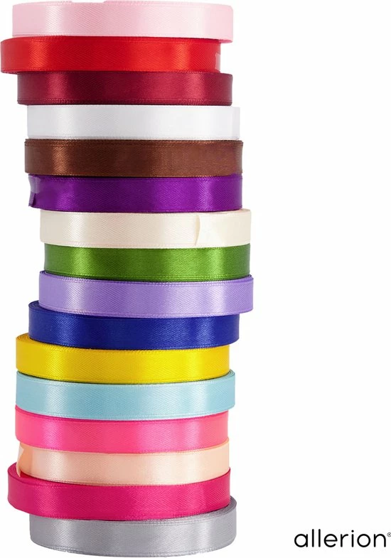 Groothandel ๐ Allerion® Allerion Satijnen Linten Set – 16 Verschillende Kleuren – 12mm Breed - 22 Meter Lang – Inclusief Geschenkdoos โ๏ธ 4 Groothandel ๐ Allerion® Allerion Satijnen Linten Set – 16 Verschillende Kleuren – 12mm Breed - 22 Meter Lang – Inclusief Geschenkdoos โ๏ธ - Afbeelding 4