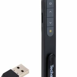 Beste Pirce ⭐ Techard Presenter Met Pointer Bluetooth Draadloze Aanwijspen Presentatie Klikker Laserpen Soft-Touch MacOS, Windows, Android - Inclusief AAA-Batterij ✔️