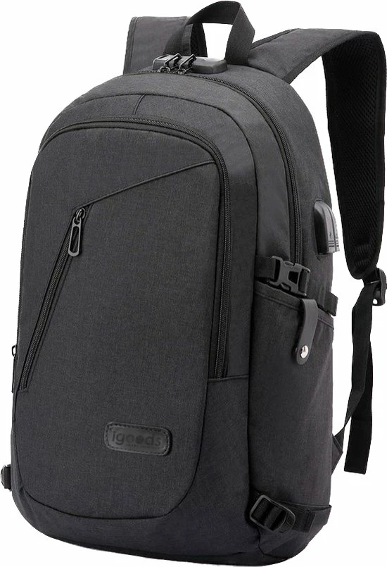 Beste Verkoop 👍 IGOODS Laptoprugzak - Reizen Anti-diefstal Zakelijke Rugzak - Tas Met USB-oplaadpoort - 14 T/m 15,6 Inch - Zwart 🛒 5 Beste Verkoop 👍 IGOODS Laptoprugzak - Reizen Anti-diefstal Zakelijke Rugzak - Tas Met USB-oplaadpoort - 14 T/m 15,6 Inch - Zwart 🛒 - Afbeelding 5