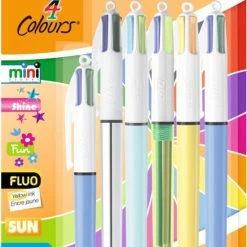 Beste deal 🔥 BIC 4 Kleuren Balpennen - Diverse Inktkleuren En Formaten - Medium Punt (1 Mm) - Pak Van 6 🛒